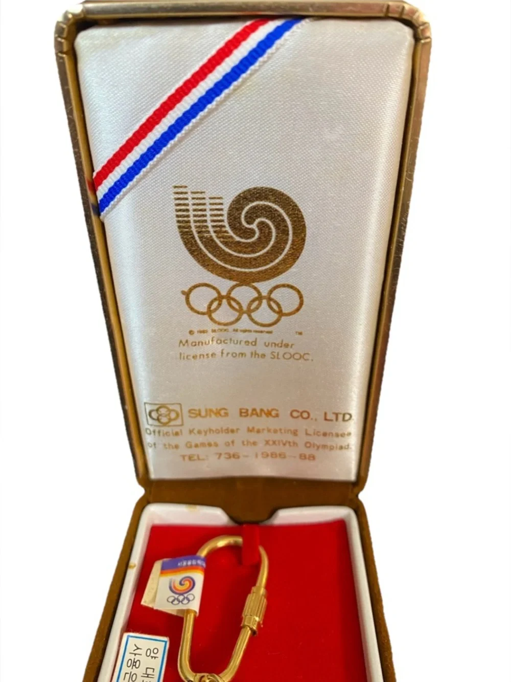1988 Seoul Olympic Official Licensed Keyholder NWT Box w Tags Gold Plated